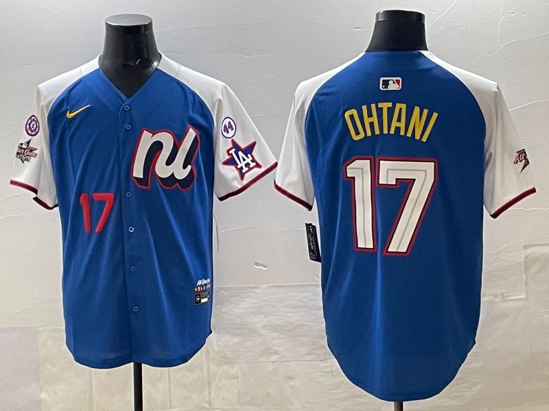 Men 2025 Los Angeles Dodgers #17 Ohtani Blue All star Nike MLB Jersey style 005->boston celtics->NBA Jersey